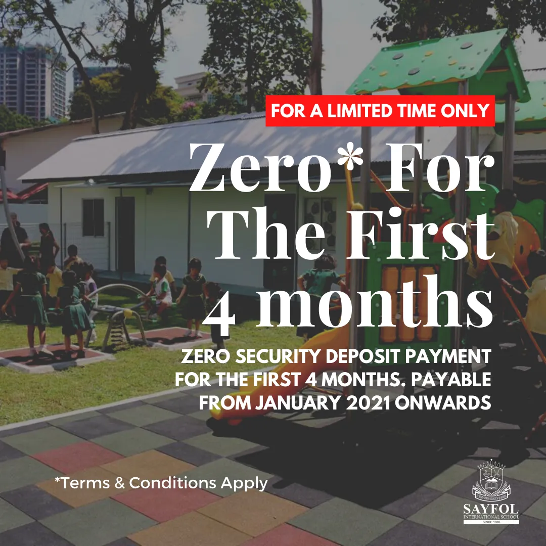 Sayfol International School offers Flexible Payment Options & Zero Security Deposit
