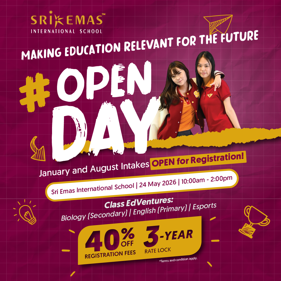 Join us for our Sri Emas International School Open Day this Sunday!