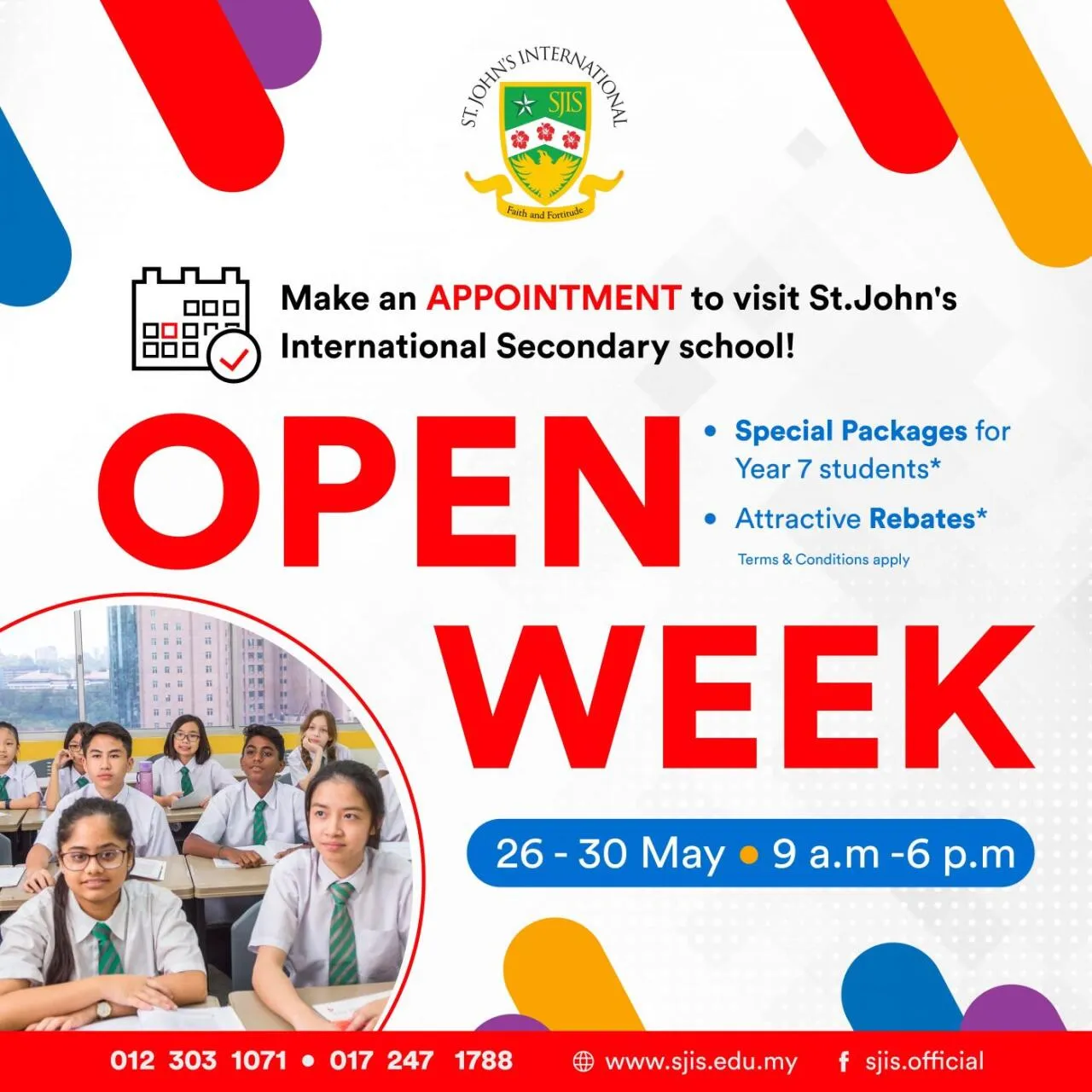 26-30 May Open Week @ St. John’s International Secondary School