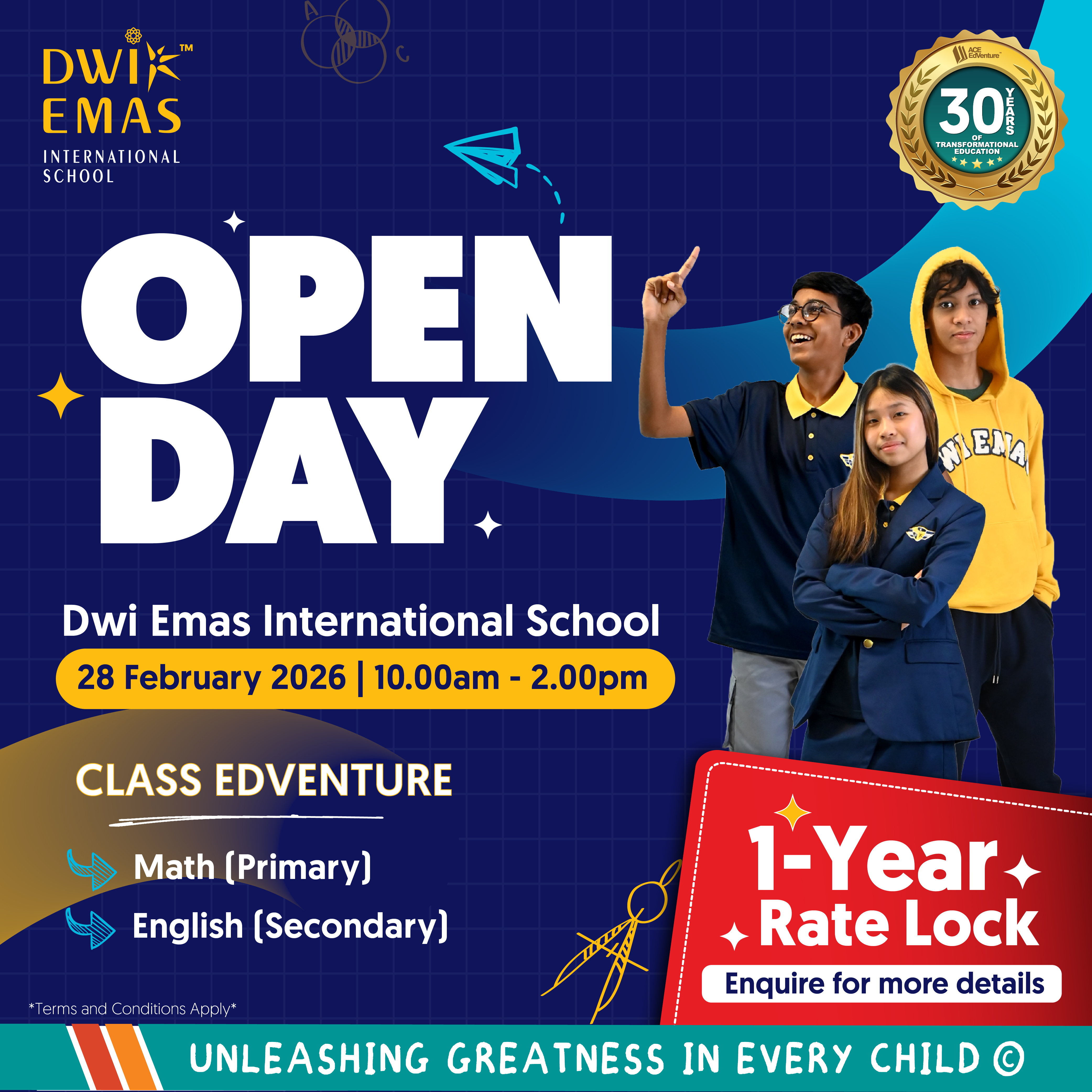 Celebrate the year of new beginnings with us at our Dwi Emas Open Day!