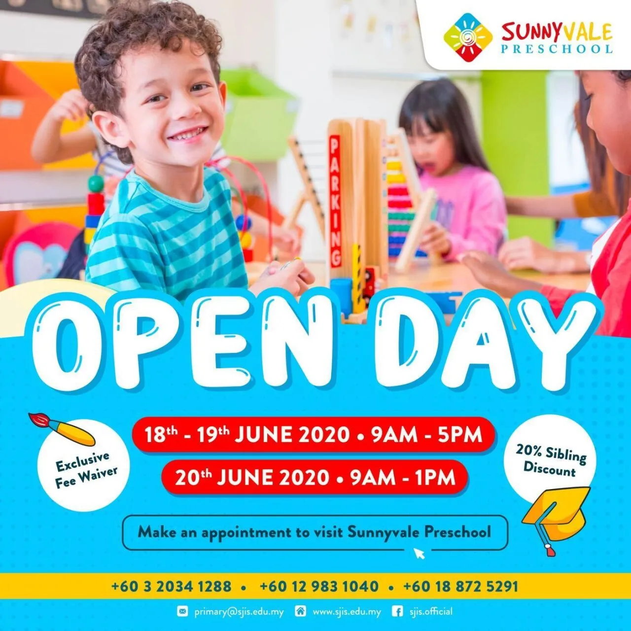 18-20  June 2020 Open Day @ Sunnyvale Preschool