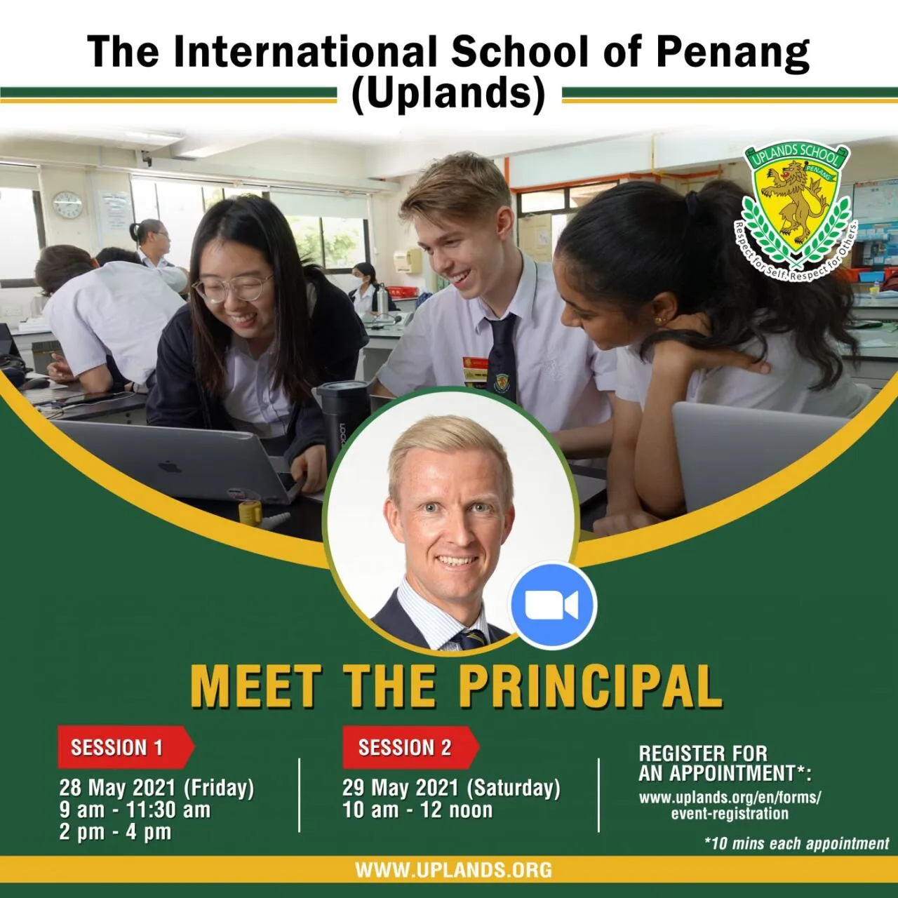 Meet the Principal of Uplands- 28 & 29 May 2021
