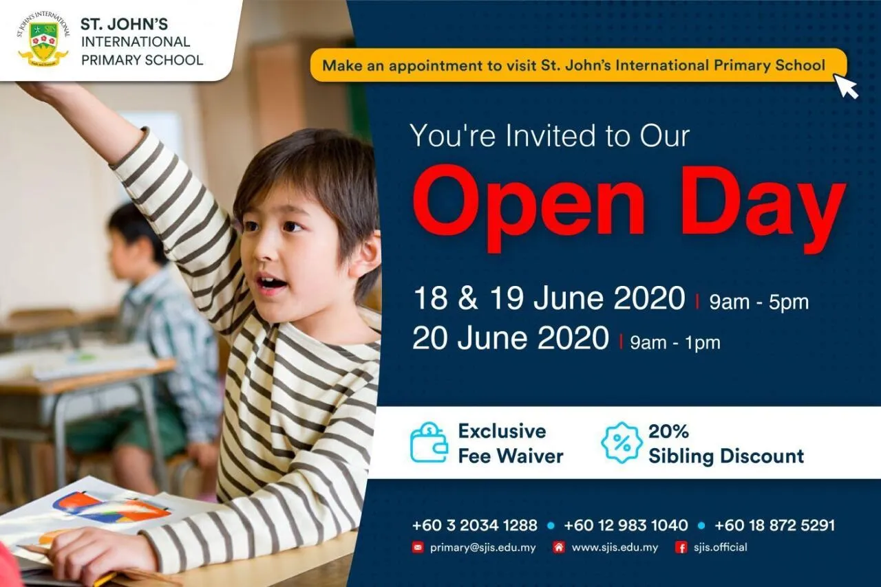 18-20 June 2020 Open Day @ St. John’s International Primary School