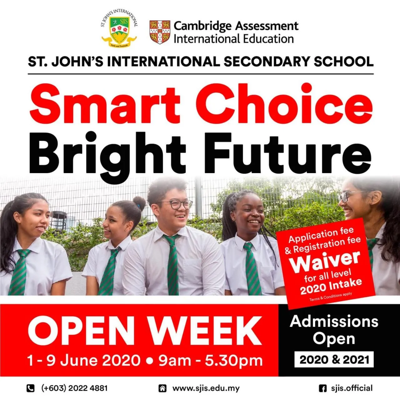 1-9 June 2020 Open Week @ St. John’s International Secondary School