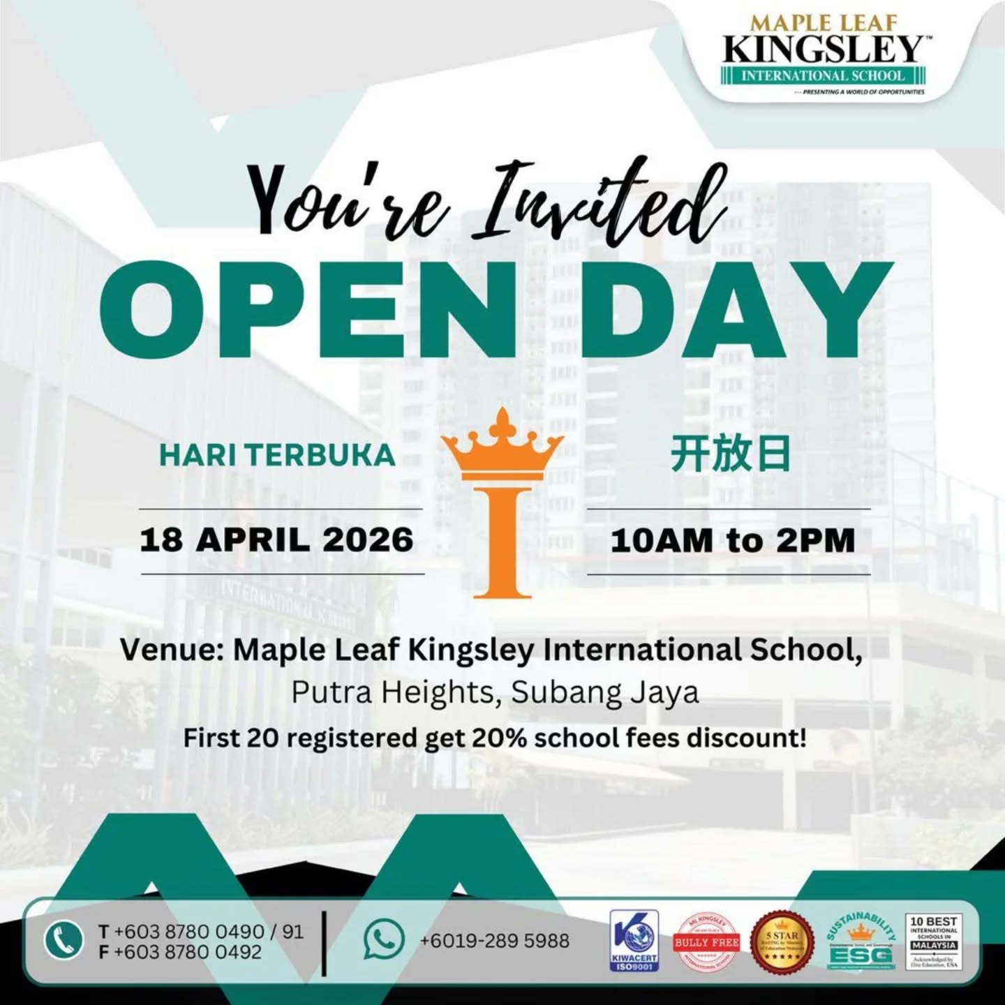 Join MLKIS Open Day This April