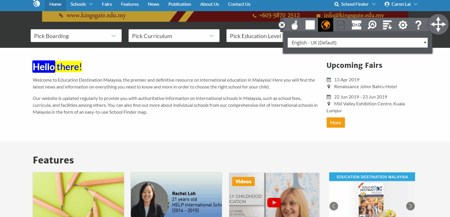 Listen to text as it is read out to you