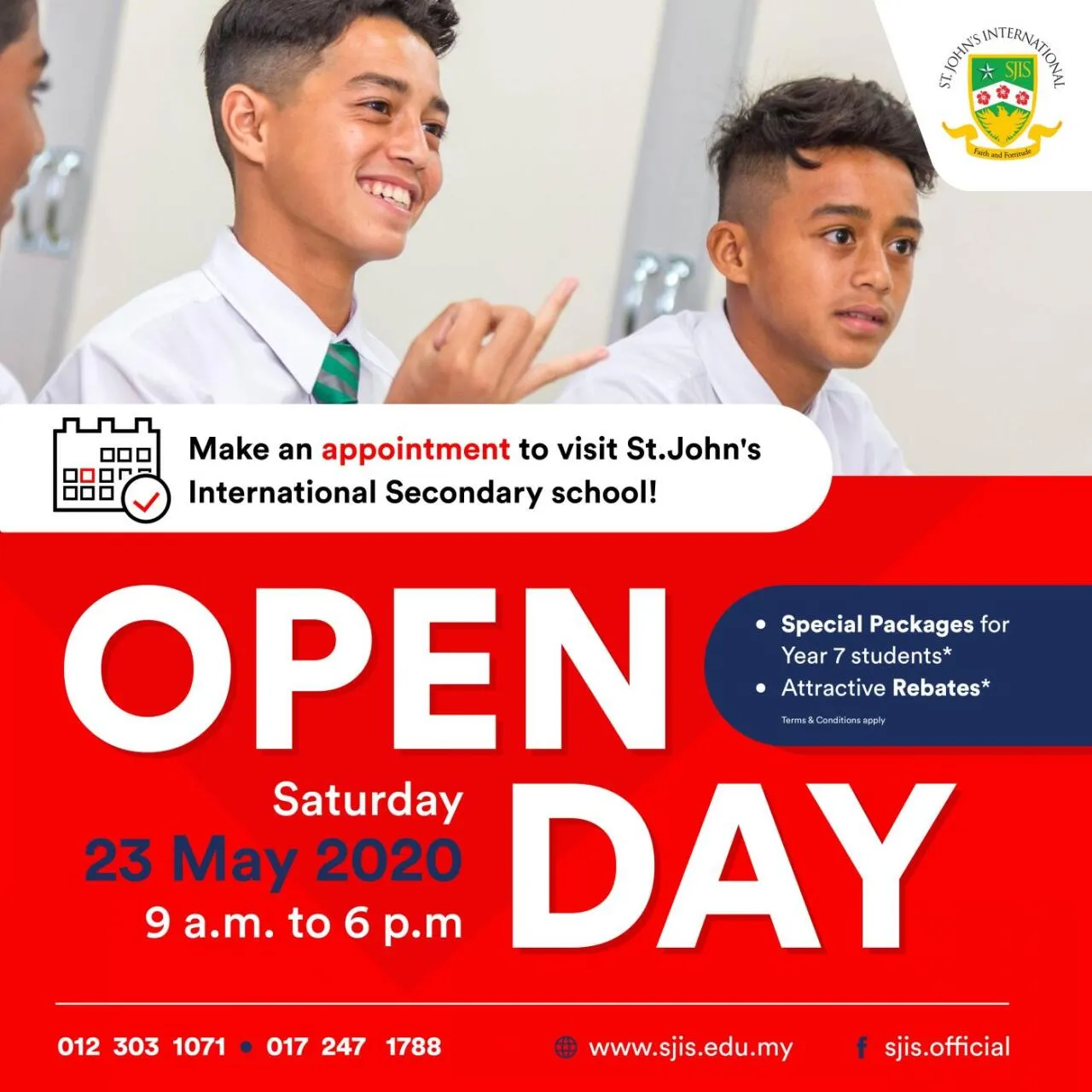 23 May 2020 Open Day @ St. John’s International Secondary School