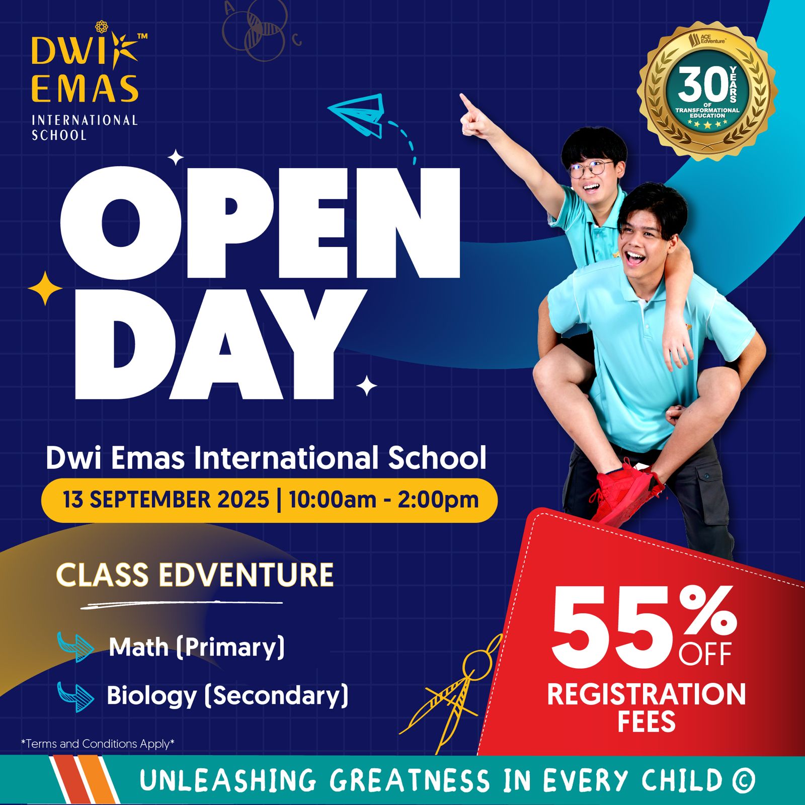 Mark you calendars for Dwi Emas International School's Open Day!