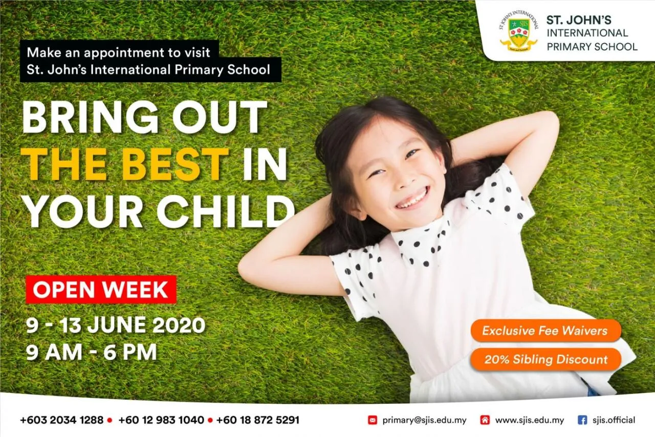 9-13 June 2020 Open Day @ St. John’s International Primary School