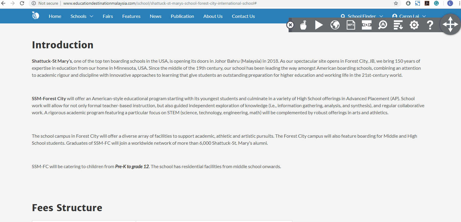 Focus on the section that you want